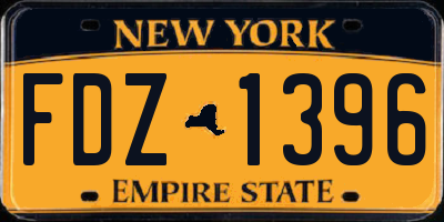 NY license plate FDZ1396