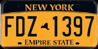 NY license plate FDZ1397
