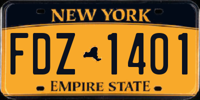NY license plate FDZ1401