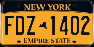 NY license plate FDZ1402