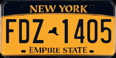 NY license plate FDZ1405