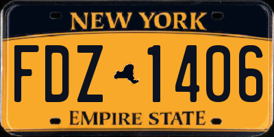 NY license plate FDZ1406