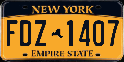 NY license plate FDZ1407