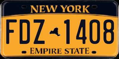 NY license plate FDZ1408