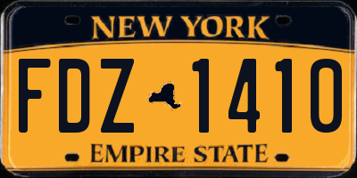 NY license plate FDZ1410