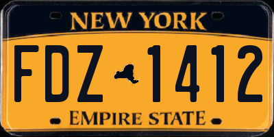 NY license plate FDZ1412