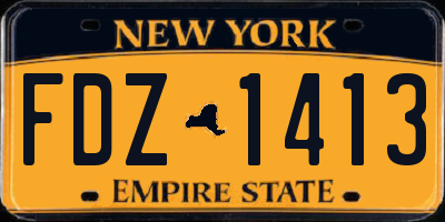 NY license plate FDZ1413
