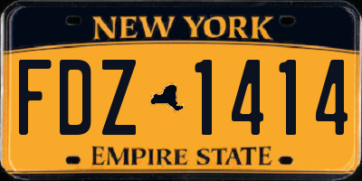 NY license plate FDZ1414