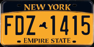 NY license plate FDZ1415