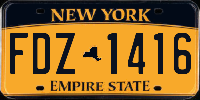 NY license plate FDZ1416