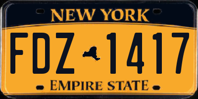 NY license plate FDZ1417
