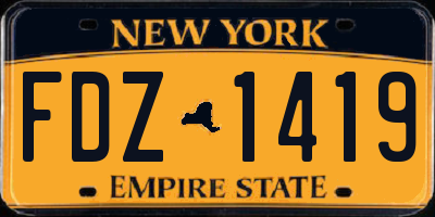 NY license plate FDZ1419