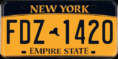 NY license plate FDZ1420