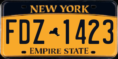 NY license plate FDZ1423