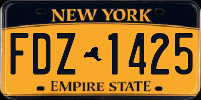 NY license plate FDZ1425