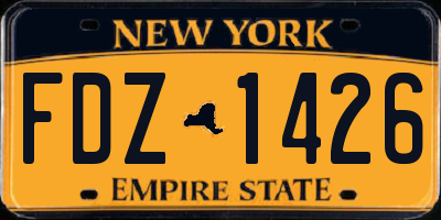 NY license plate FDZ1426