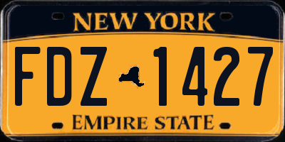 NY license plate FDZ1427