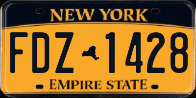 NY license plate FDZ1428