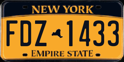NY license plate FDZ1433