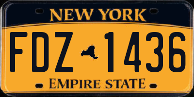 NY license plate FDZ1436