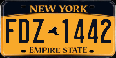 NY license plate FDZ1442