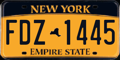 NY license plate FDZ1445
