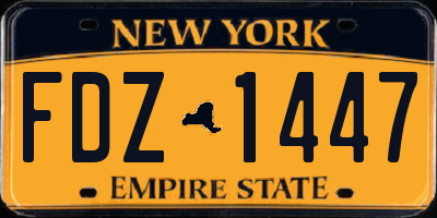 NY license plate FDZ1447