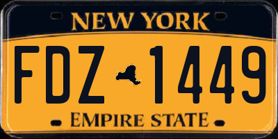 NY license plate FDZ1449