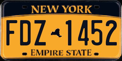 NY license plate FDZ1452