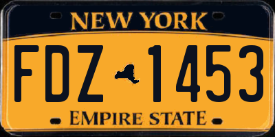 NY license plate FDZ1453