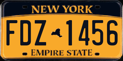 NY license plate FDZ1456