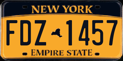 NY license plate FDZ1457