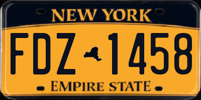 NY license plate FDZ1458