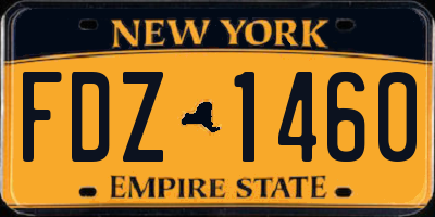 NY license plate FDZ1460