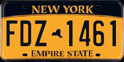 NY license plate FDZ1461