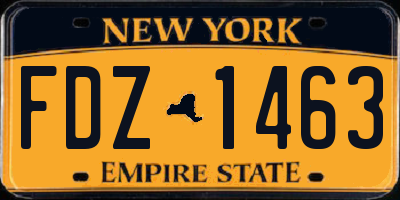 NY license plate FDZ1463