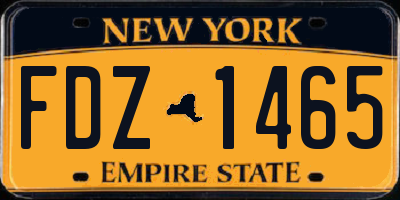 NY license plate FDZ1465