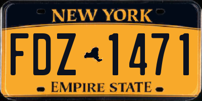 NY license plate FDZ1471