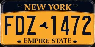 NY license plate FDZ1472