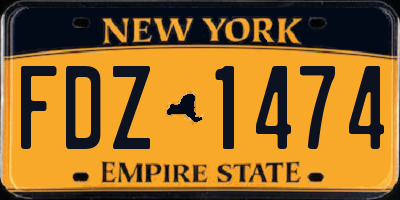 NY license plate FDZ1474