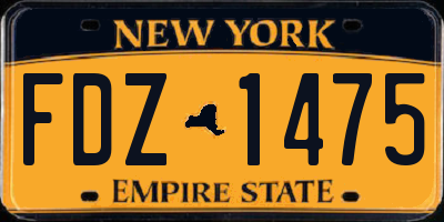 NY license plate FDZ1475