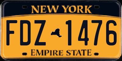 NY license plate FDZ1476