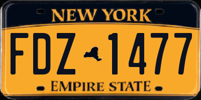 NY license plate FDZ1477