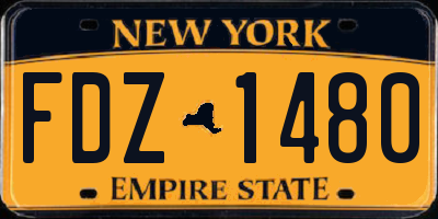 NY license plate FDZ1480