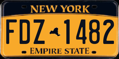 NY license plate FDZ1482