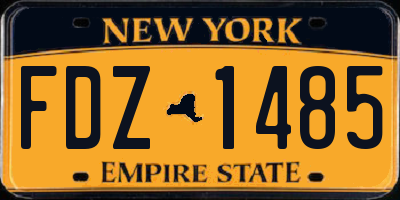 NY license plate FDZ1485