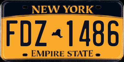 NY license plate FDZ1486