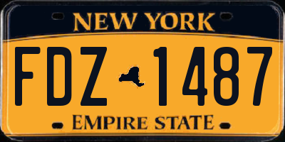 NY license plate FDZ1487