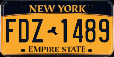 NY license plate FDZ1489