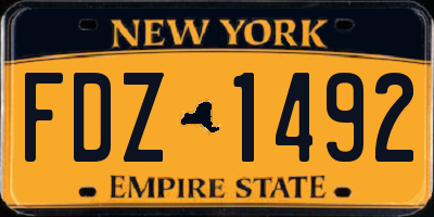 NY license plate FDZ1492